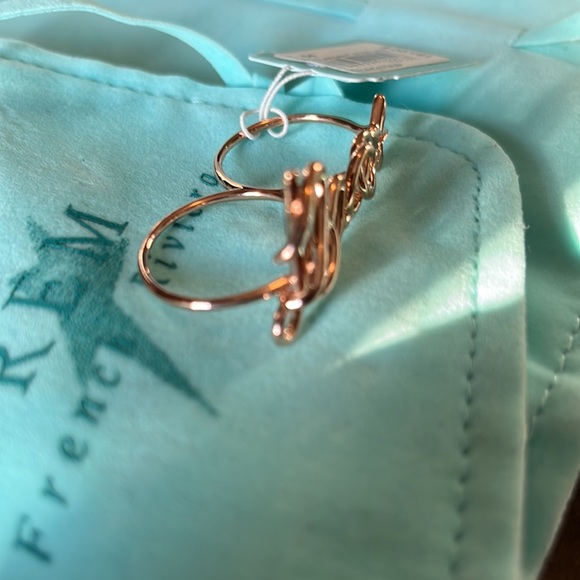 Two finger Peace ring sterling silver and rose gold. NWT  REM - Picture 8 of 13